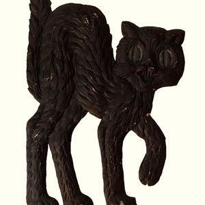 Vintage HALLOWEEN German Antique Die Cut Spooky, Scary BLACK CAT 1910-1930’s